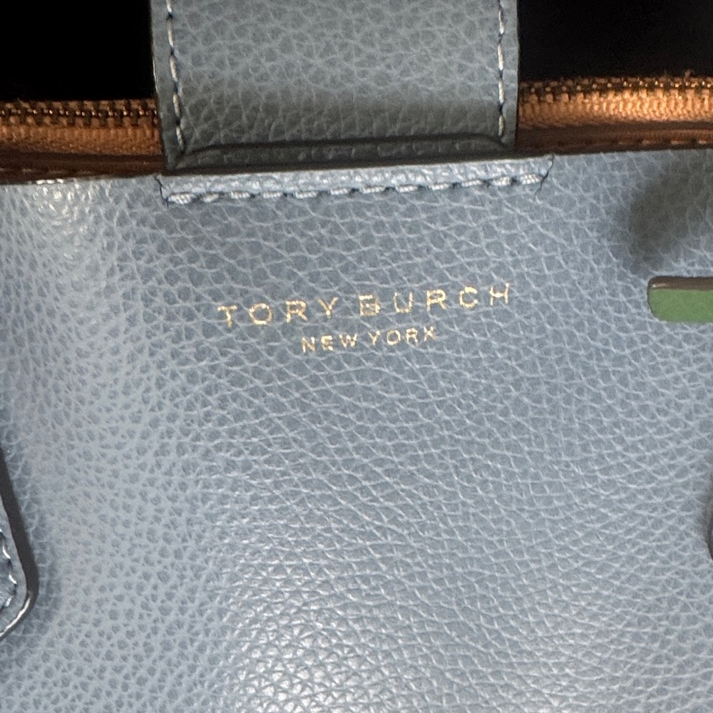 Tory Burch Perry Triple Compartment Blue Leather Tote and Crossbody Bag - Picture 2 of 12